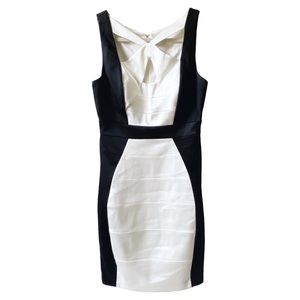 Caché Black & White Cocktail Bodycon Dress